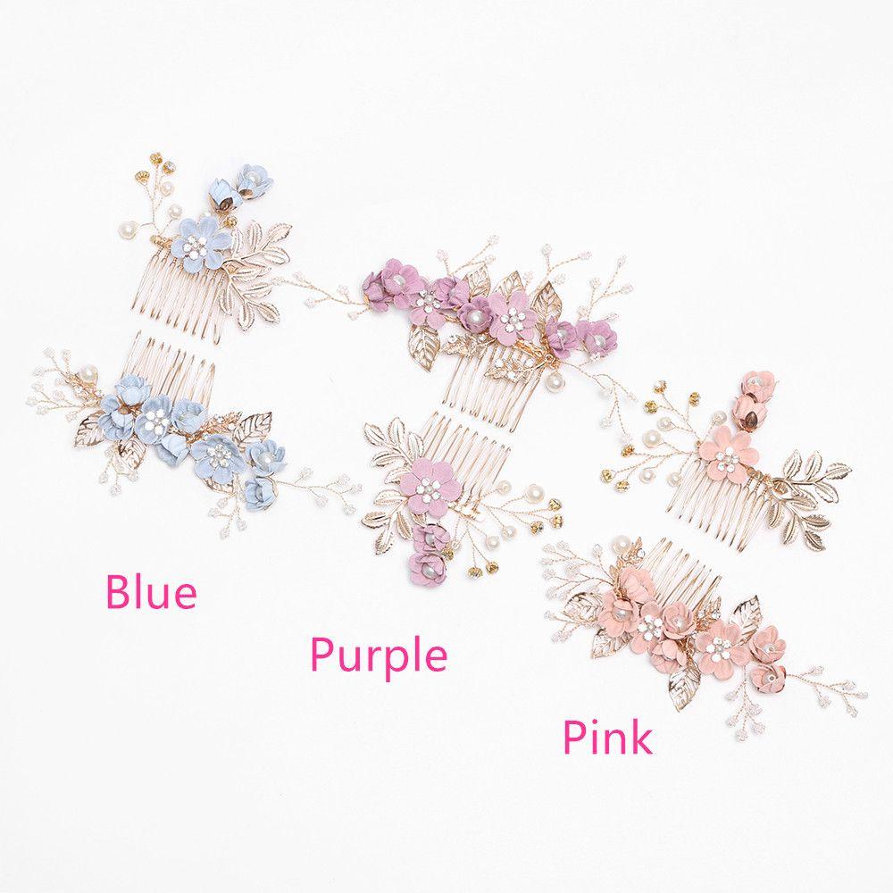Beautiful Wedding Bride Hair Jewelry Hair Combs Flower Hair Pin Bridal Clips Leaves Tiara