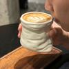Non-slip Bag Ceramic Cups Large-caliber Irregular Mugs Tea Cup Coffee Cups  Household