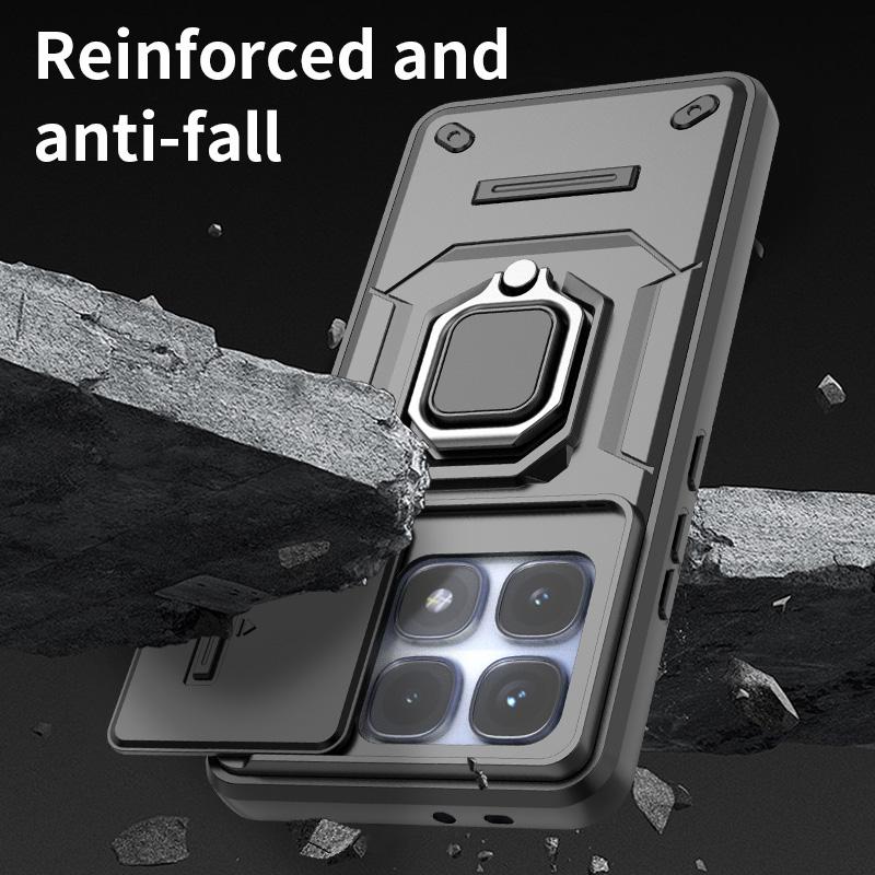 Armor Case For Xiaomi Redmi K70 K70E Pro Heavy Duty Shockproof Anti-Scratch With Ring Holder Phone Cover
