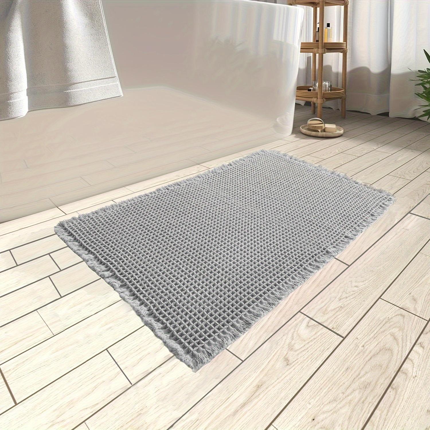 

Bath Mats for Bathroom Super Absorbent Non Slip Floor Machine Washable Bathroom Rugs Rubber Backed Bathroom Mats 40x60cm сірий колір