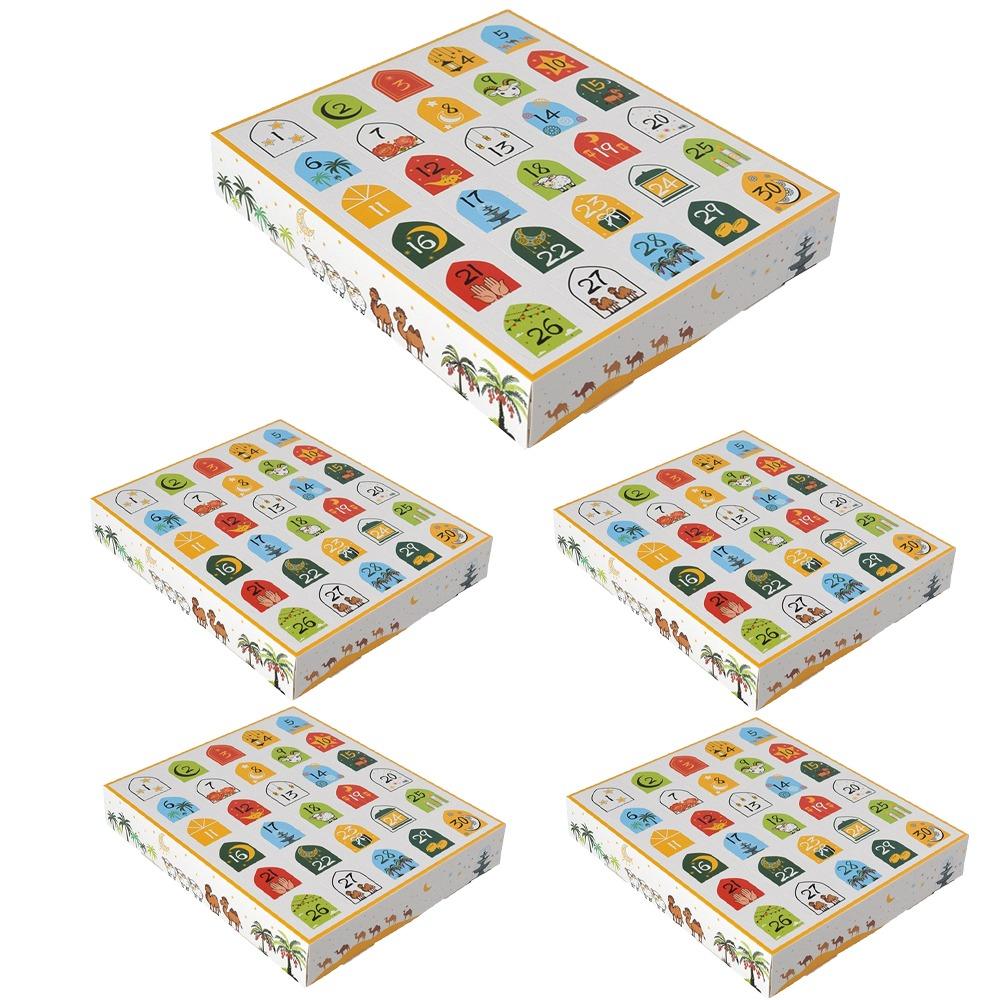 

Cartoon Pattern Ramadan Advent Calendar Box Paper Surprise Gift Box Holiday Decoration 5Pcs