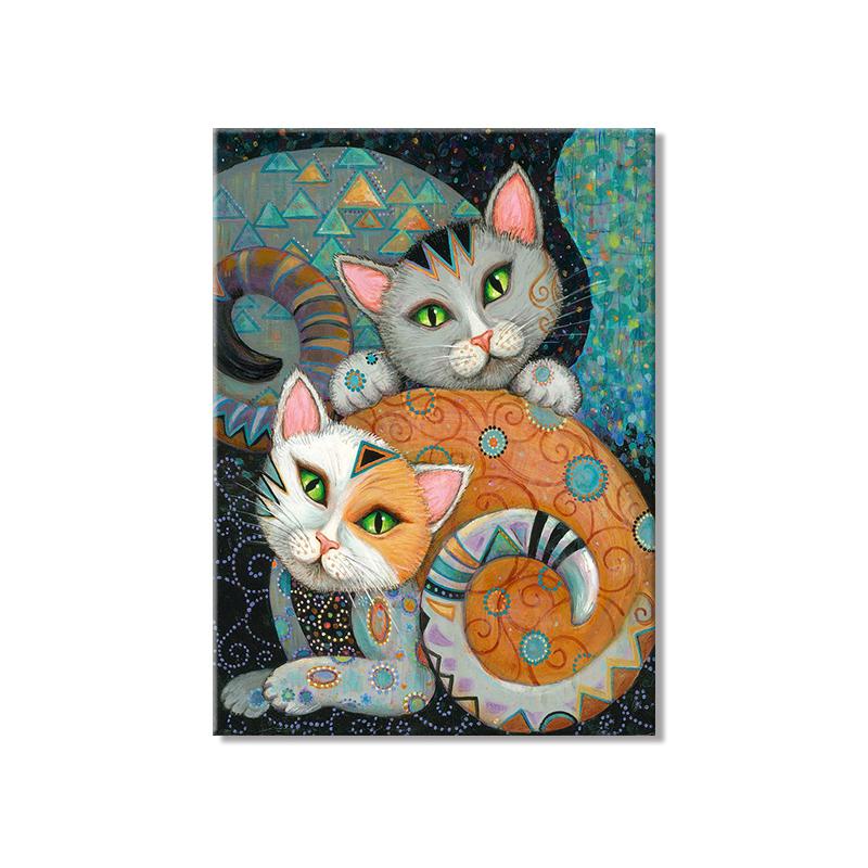 Gustav Klimt Famous Art Works Cat Canvas Posters and Prints Retro Animal Wall Art Pictures for Living Room Kids Room Decoration