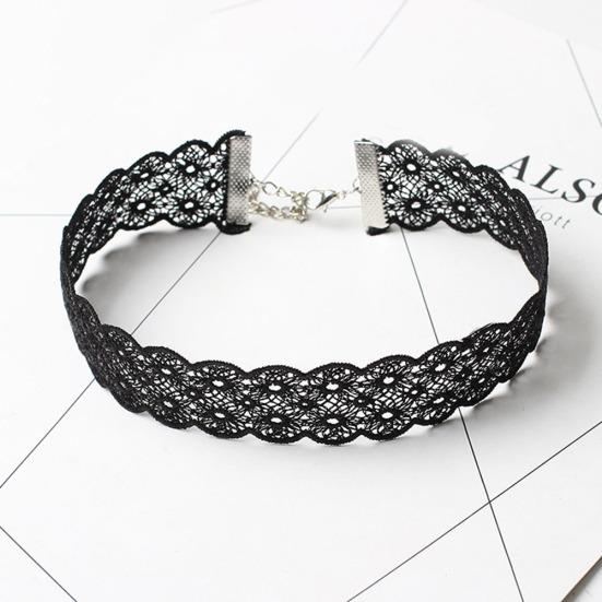 Women Gothic Tattoo Hollow Lace Clavicle Short Necklace Adjustable Jewelry Gift