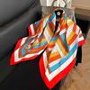 New 91 square scarf silk scarf female alphabet printing four seasons fashion landscape painting retro printing square scarf versatile