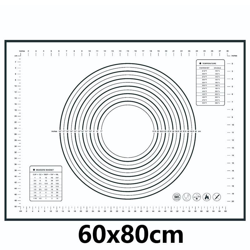 8 Size Silicone Baking Mat Reusable Nonstick Baking Sheet Thick Dough Rolling Mat with Measurements and Edge Heightening JT606