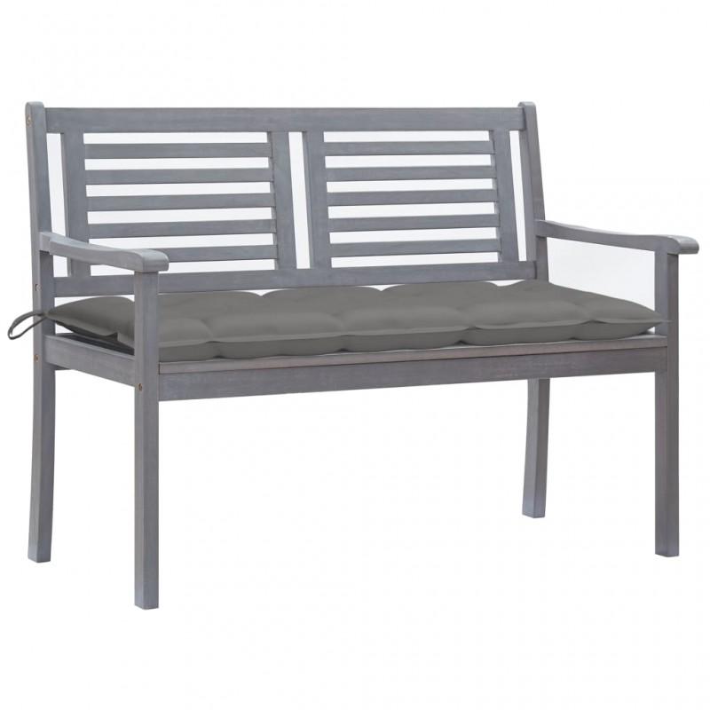 Day and Night - Day and Night 2-seater Garden Bench In Gray Eucalyptus Wood and 120 Cm Cushion