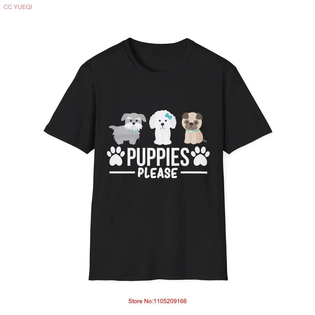 Puppies Please T Shirt Cute Pet Lover Dog Themed Animal Apparel Perfect for Owners vintage Washed designer clothes graphic
