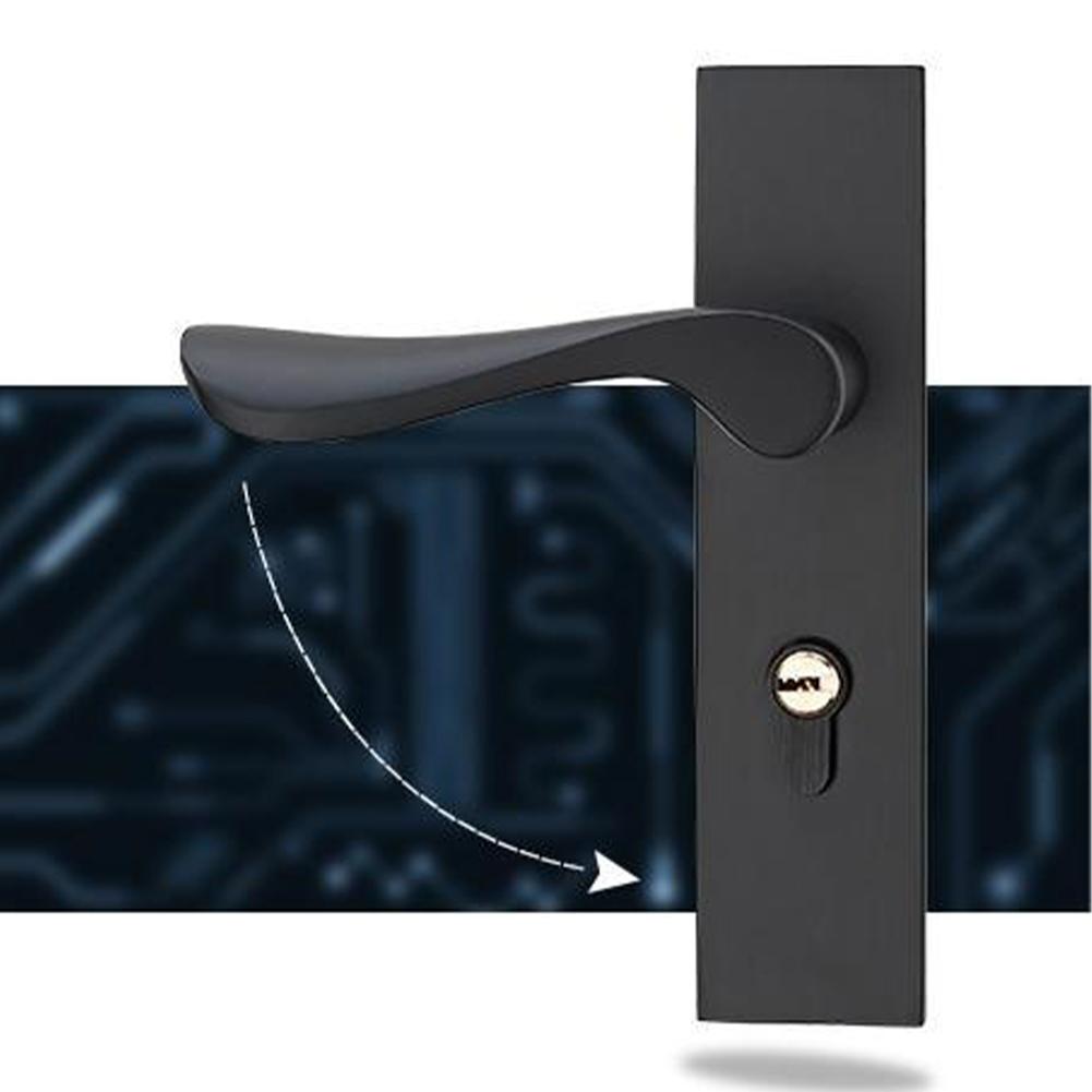 Black Finish Door Handle Complete Lock Set Door Lock Interior And Exterior Use And The Key Has Only Single Side
