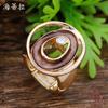 New Enamel Color Hollow Ring Elastic Ring Women's Simple High-end Diamond-set Oval Ring