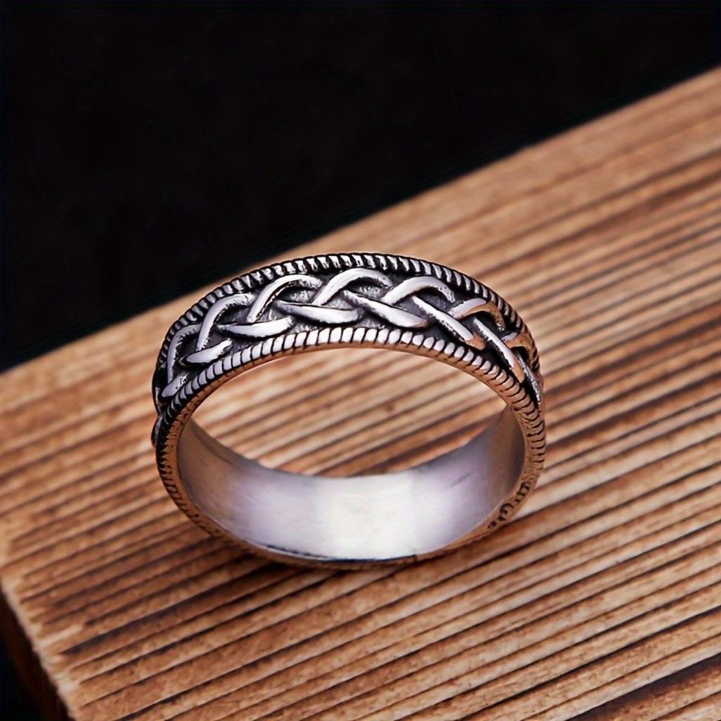 Vintage Viking Celtic Knot Ring For Men Punk Fashion Nordic Amulet Rings Simple Jewelry