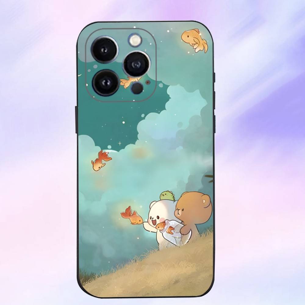

Cute B-BuBu D-DuDu Phone Case For iPhone 16,15,14,13,12,11 Plus,Pro Max,XS,X,XR,SE,Mini,8,7,Soft Silicone Black Cover iPhone13mini