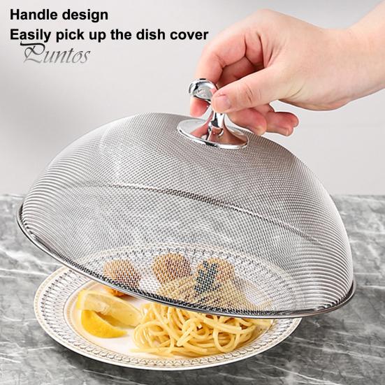 Easy Clean Food Tent for Daily Dining Stainless Steel Mesh Cover with Handle, Insect Control Fine Net Dust Protection Tent, Durable Dome Guard Plates