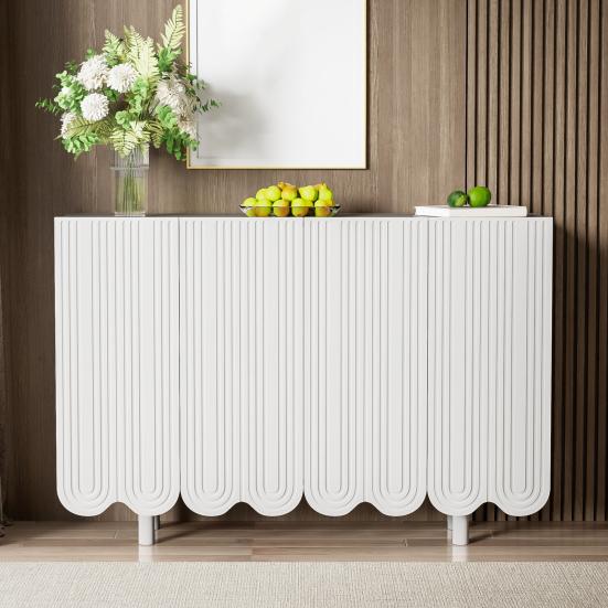 Cabinet Storage Spacious Countertop Stable Structure Minimalist Style Strong Load-bearing with Shelf Heavy Duty Freestanding Sideboard Hutch