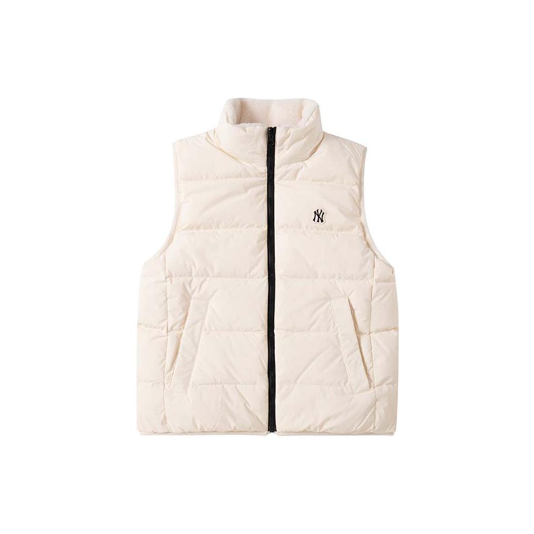 MLB New York Yankees Down Vests Unisex Ecru Stand Collar Moderate Reversible 3ADVB0326-50CRS XS