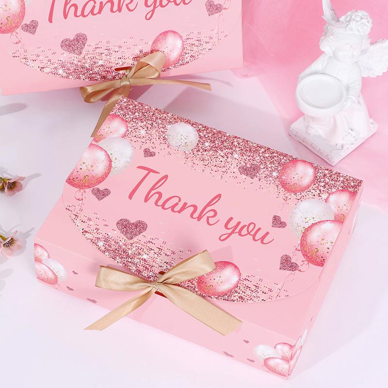 WTEMPO 10PCS Kraft Paper Gift Boxes with Ribbon Bow Multipurpose Jewelry Display Packaging Ideal for Bridesmaid Gifts Wedding Favors