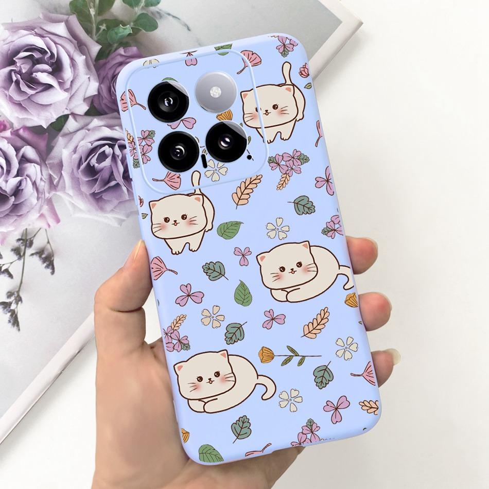 For Xiaomi 14 Phone Case Xiaomi Mi 14 5G Mi14 2024 Cute Cat Cartoon Jelly Silicon Soft Protective Back Cover