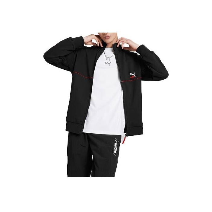 Puma Sports Lifestyle Series Printed Casual Stand Collar Long Sleeve Jacket Men Jacket Black 531706-01