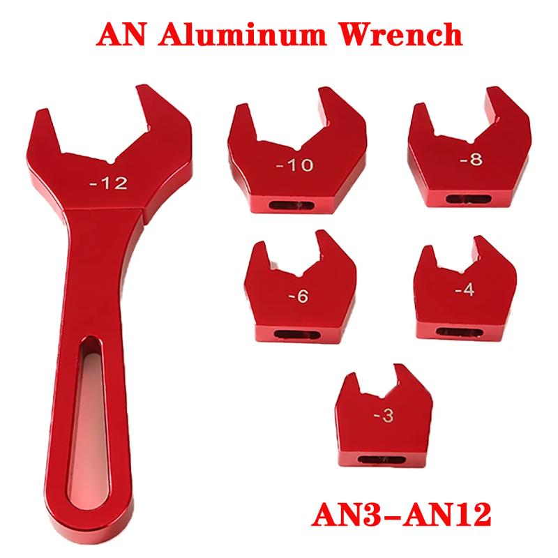 Red Single Head Union AN Aluminum Wrench Interchangeable Head Socket Wrench Wrench Tool Kit AN3 AN4 AN6 AN8 AN10 AN12