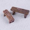Mini Dollhouse Miniature Wooden Bench Wooden Stool Fairy Garden Miniatures Decor  Kids Gift