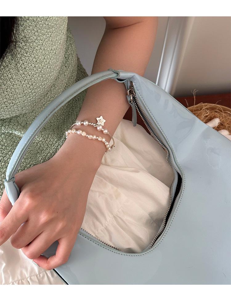 Elegant Pearl Star Pendant Bracelet for Women - Light Luxury Silver Wristband Jewelry