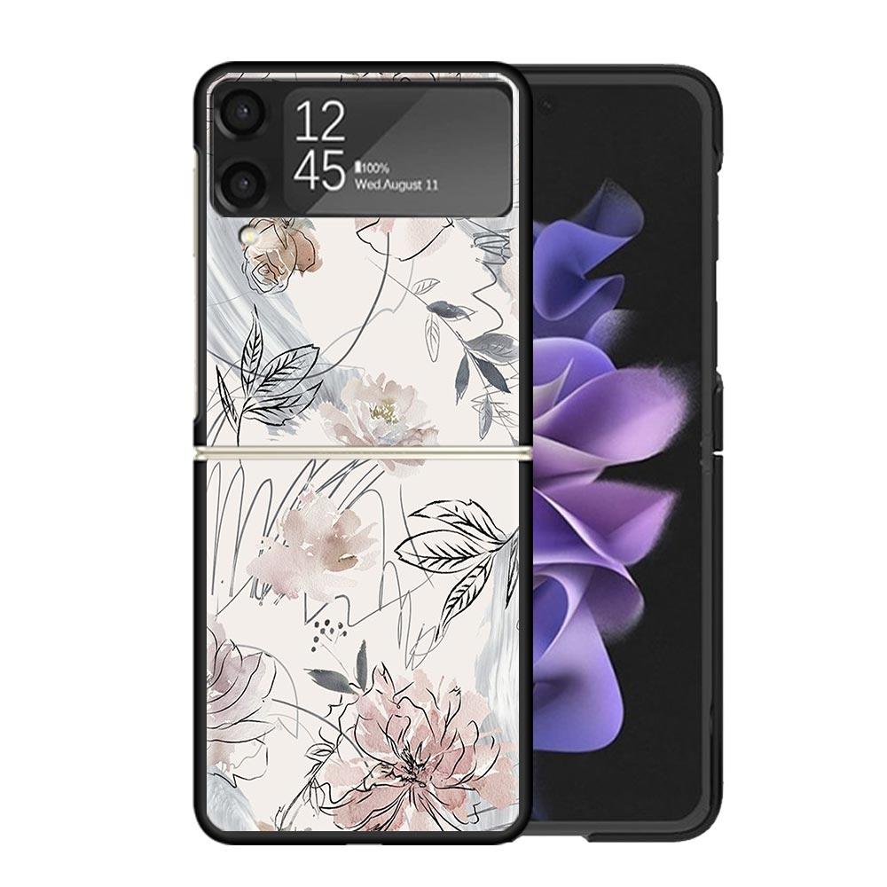 Beautiful Rose Bling Picture Clear Phone Case For Samsung Z Flip 7 6 5 4 3 Galaxy ZFlip7 ZFlip6 ZFlip5 ZFlip4 ZFlip3 5G Print Co