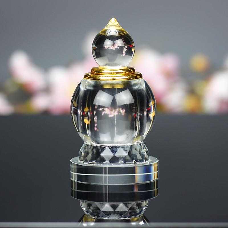 Sealed Crystal Glass Bottle for Nectar - Five-Element Pagoda Table Ornament