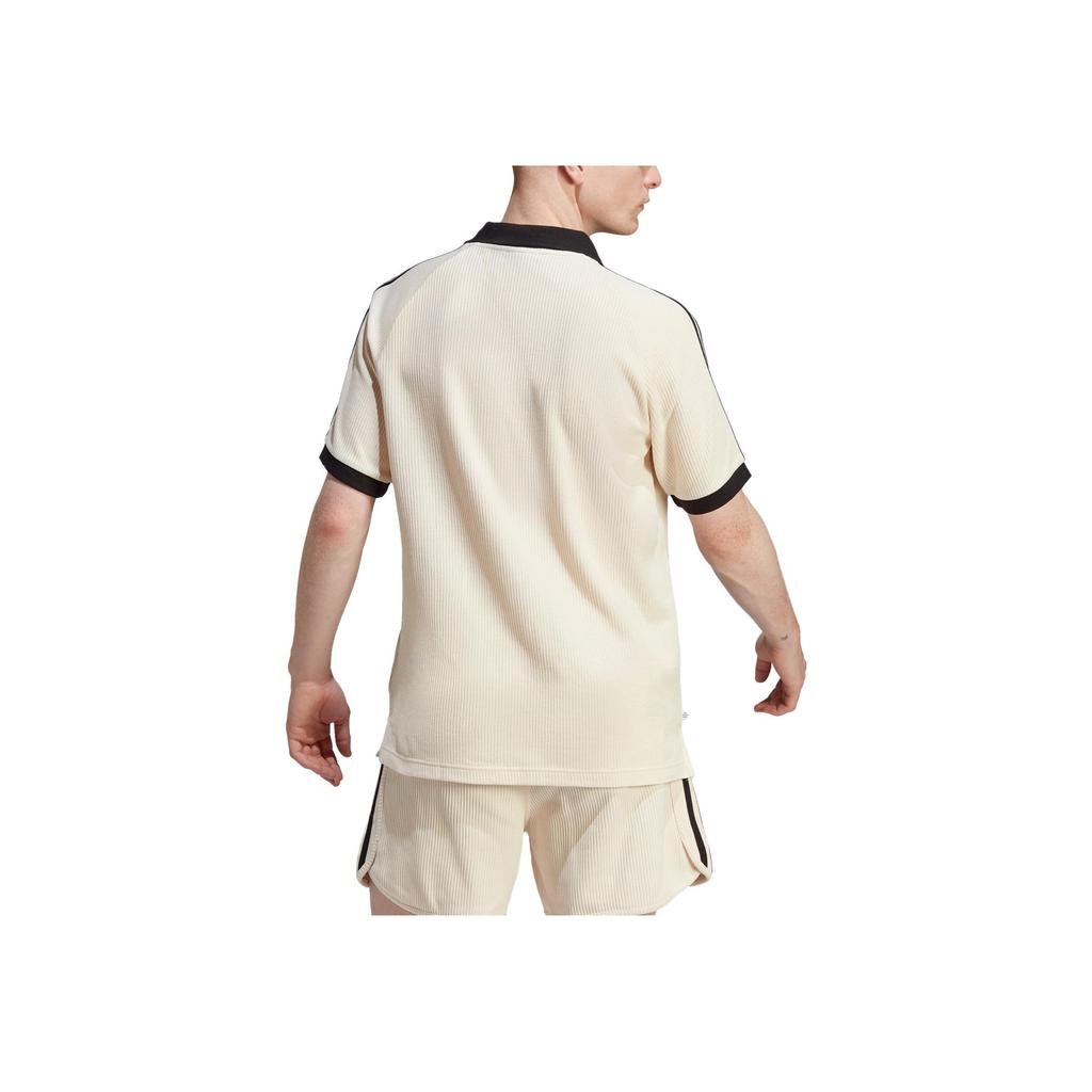 Adidas Originals American Retro Series Contrast Logo Print Sports Short Sleeve Polo Men Tops Off-White HA9311