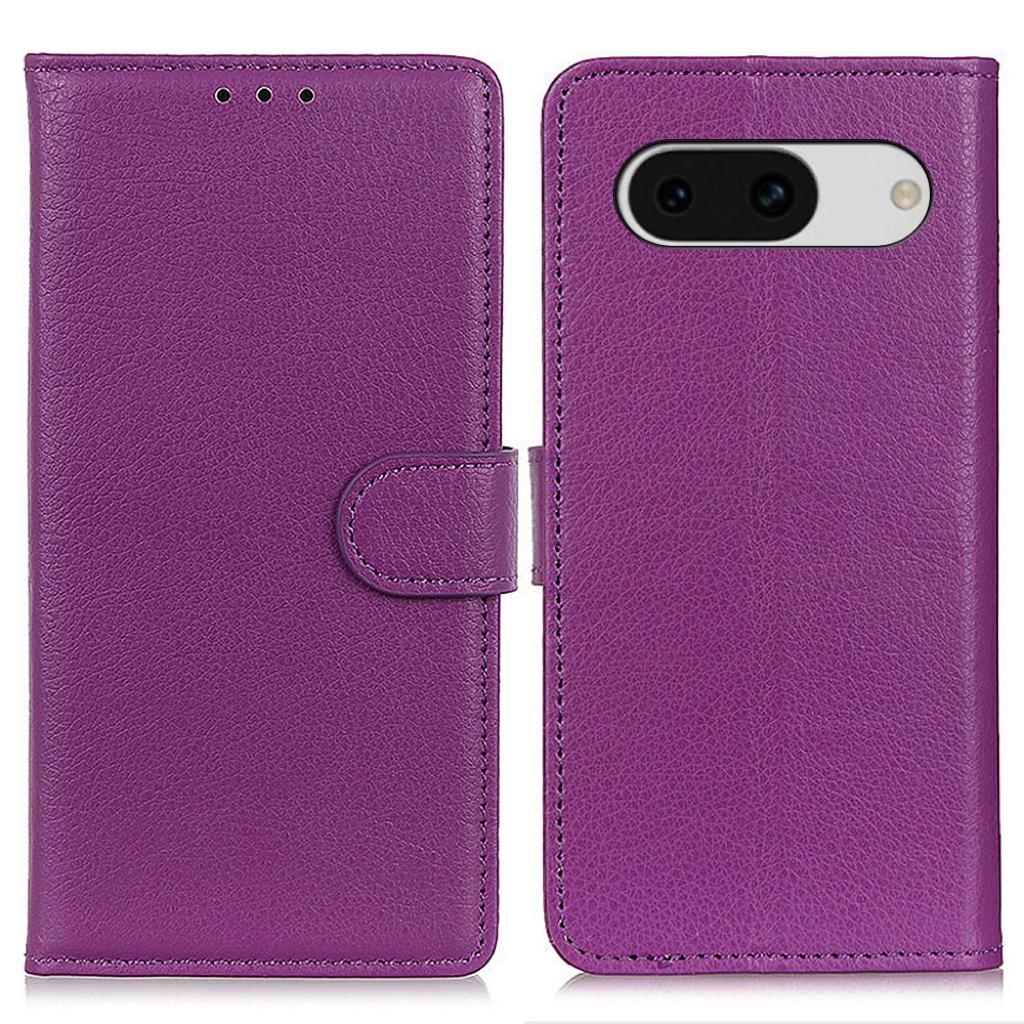 For Google Pixel 8a Case Anti-Scratch Litchi Texture Wallet Leather Phone Cover