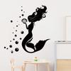Black Bay Mermaid Silhouette Wall Stickers for Girls Room Children Room Decoration Wall Art Bedroom Decor for Living Room