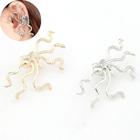Women's Punk Rock Octopus Shape Ear Stud Cuff Clip Buckle Earring