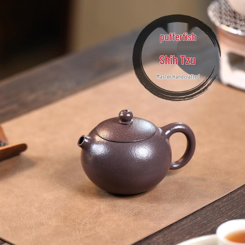 Шифротекст Чайник Исинская глина: Ручной Оригинальный Руда Небесно-Голубая Глина Рыба-Фугу Сиши Набор для Чайной Церемонии Кунг-фу от Известного Художника 290cc