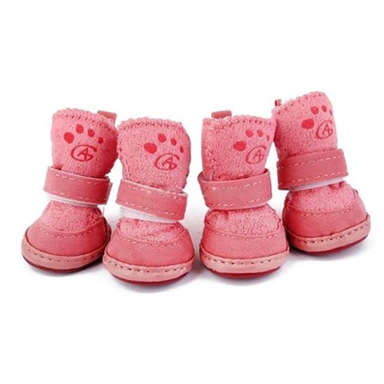 Haustier Hund Winter Anti-Rutsch-Bequem Gehen Warme Gemütliche Berber-Fleece-Schuhe Schneestiefel