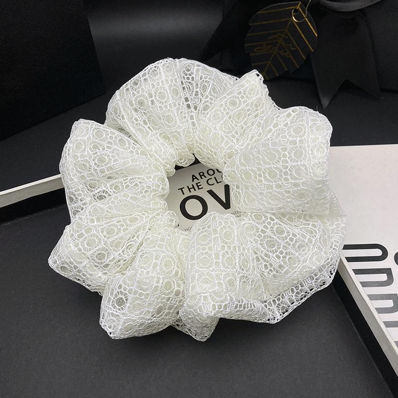 Элегантная корейская кружевная crochet резинка для волос