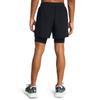 Under Armour Mid-Waist Drawstring Fitted 2-In-1 Sports Shorts Men Bottoms Black 1382640-001