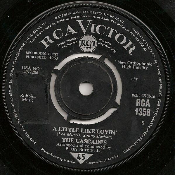 

7inch Record CASCADES - A Little Like Lovin RCA1358,RCA1358 RCA VICTOR 1963 UK Pop Used