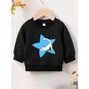 Kids Lightweight Crewneck Pullover Sweatshirt, Cartoon White Kitten Graphic Print