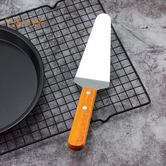 Kuchenspatel, Holzgriff, Edelstahl, Dreiecksspatel, langlebig, bequemer Griff, Käse-Pizza-Schaufel für Zuhause