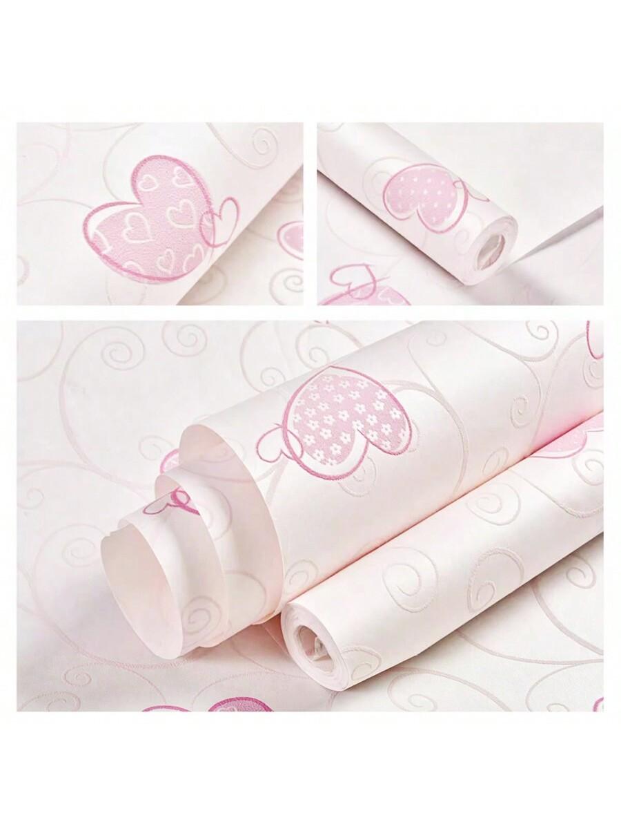 

1 рулон 950 см нетканые несамоклеящиеся обои романтические теплые милые розовые обои для комнаты для девочек спальня гостиная домашний декор стены 53CM*950CM розовый