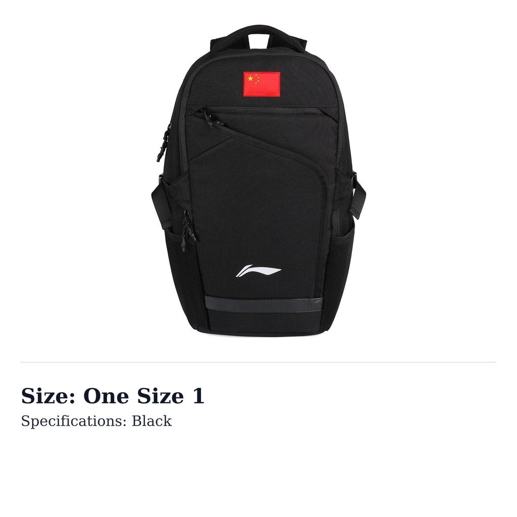 Li Ning Polyester Backpack Regular Men's Black ABSS339-1