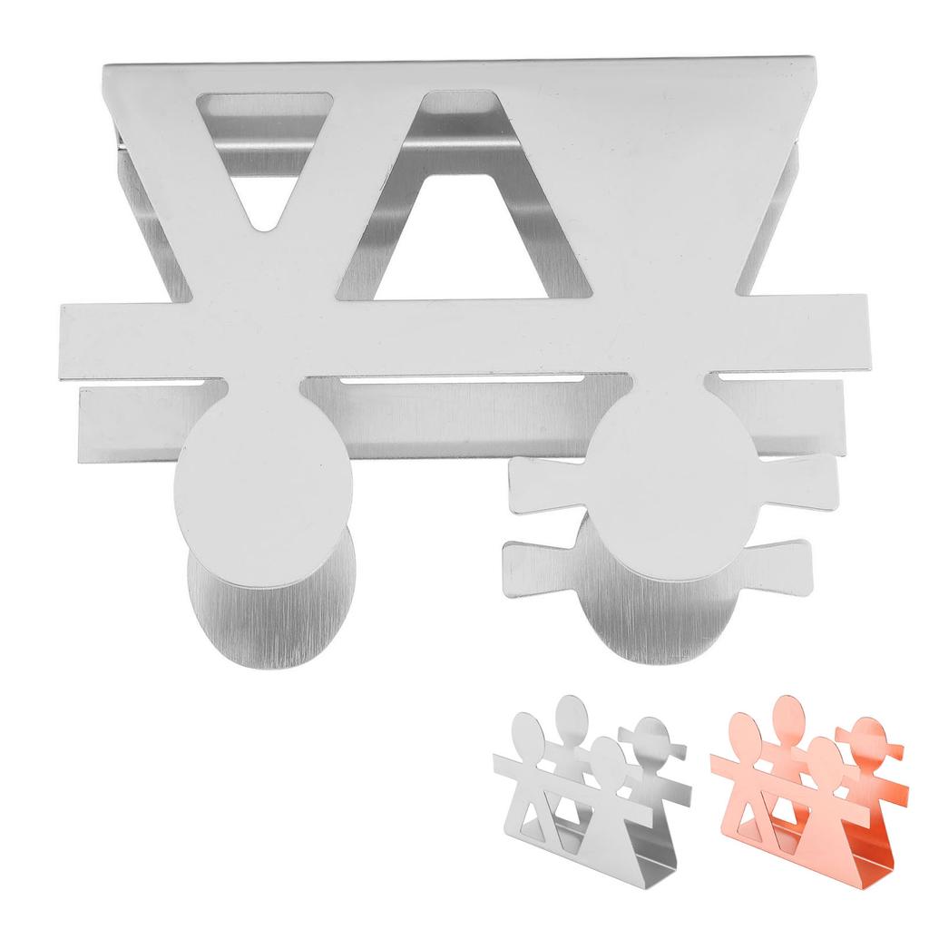 Napkin Holder Drawing Process Matte Polished Couple Hollow Pattern Stainless Steel Holder for Kitche