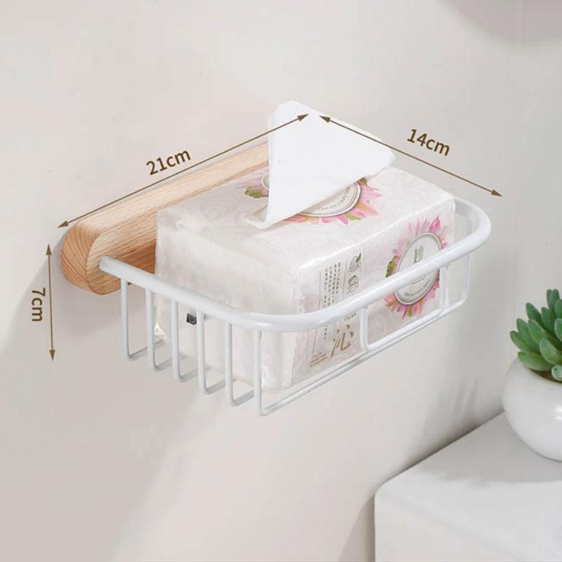 Beech Towel Rack No Punch Bathroom Shelf Toilet Wall Mounted Washroom Storage Organizer Bath Towel Holder Bathroom Accessories