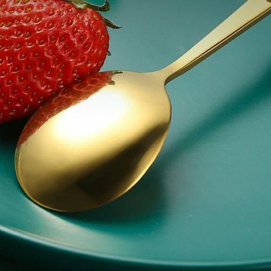 10 Stück Suppenlöffel Hochtemperaturbeständig Langer Griff Rund Kontrastfarbe Glänzende Oberfläche Speisen Edelstahl