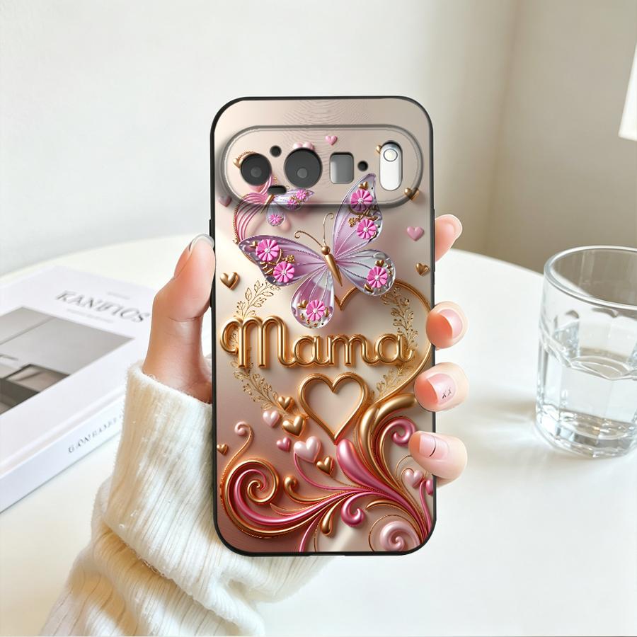 Pink Gold Butterfly Mom Case for Google Pixel 10A 9a 10 9 Pro XL 8a 7a 6a 6 7 8 Pro Funda Phone Cover