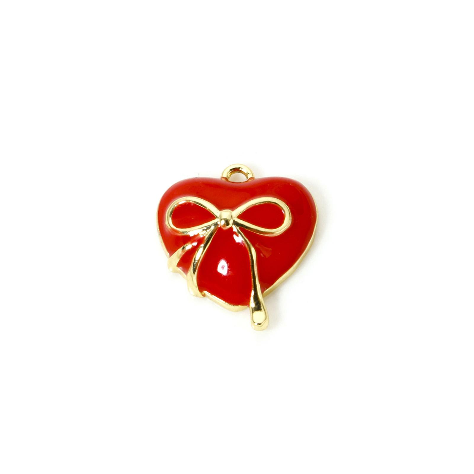 

1 Piece Brass 3D Charms Red Heart Flower Pendants Valentine s Day For DIY Jewelry Making Necklace Findings