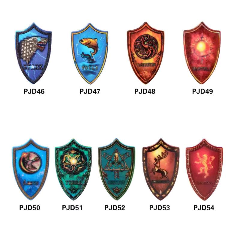 MOC Mittelalterliche Bausteine Charakter Ritter Krieger Zubehörset Helm Schulterrüstung Schild Bogen Pfeil Stein Geschenk Spielzeug X022