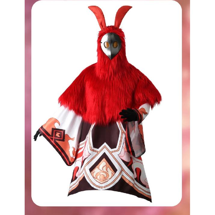 Genshin Impact Cosplay Water Fire Ice Thunder Attribute Abyss Mage Cosplay Costume Mask Headband Halloween Party Cape Outfits