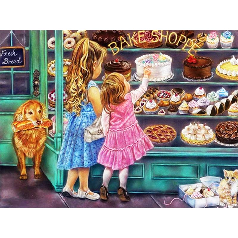 5D Diy Diamant Pictura Peisaj Desene Animat Copii Kit Cusatura Cruce Broderie Rotunda Complet Mozaic Artă Imagine De Decor Strass