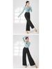 Women's Chinese Classical Dance Practice Outfit - Long Sleeve Top, Modern Slimming Design