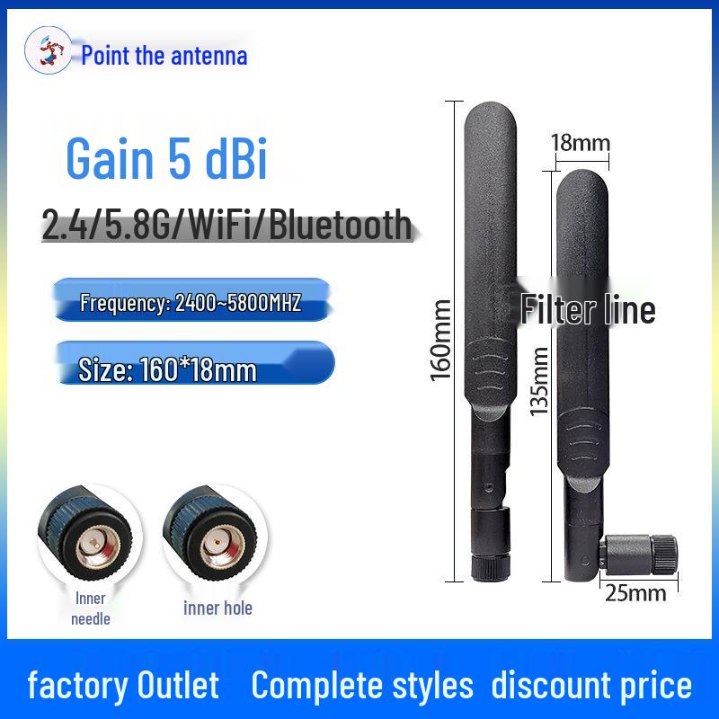 Dual-Band 2.4G/5.8G Foldable Antenna for WiFi, Bluetooth, Zigbee & 5G Routers.