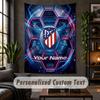 Tapiserie de perete Imprimeu Atletico Madrid Text cu Nume Personalizat Agățătoare de perete Decor pentru casă